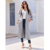 Ekouaer Zipper Robes for Women 3/4 Sleeve Bathrobe Lightweight House Coats for Women with Pockets Long Moo Moo Nightgown(Light Gray)