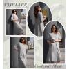 Ekouaer Zipper Robes for Women 3/4 Sleeve Bathrobe Lightweight House Coats for Women with Pockets Long Moo Moo Nightgown(Light Gray)