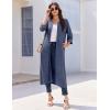 Ekouaer Zipper Robes for Women 3/4 Sleeve Bathrobe Lightweight House Coats for Women with Pockets Long Moo Moo Nightgown(Navy Blue)
