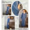 Ekouaer Zipper Robes for Women 3/4 Sleeve Bathrobe Lightweight House Coats for Women with Pockets Long Moo Moo Nightgown(Navy Blue)