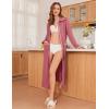 Ekouaer Zipper Robes for Women Long Waffle Knit Bathrobe Lightweight Long Sleeves Robe Soft Sleepwear with Pockets S-XXL(Caramel)