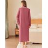 Ekouaer Zipper Robes for Women Long Waffle Knit Bathrobe Lightweight Long Sleeves Robe Soft Sleepwear with Pockets S-XXL(Caramel)
