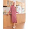 Ekouaer Zipper Robes for Women Long Waffle Knit Bathrobe Lightweight Long Sleeves Robe Soft Sleepwear with Pockets S-XXL(Caramel)
