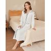 Ekouaer Zipper Robes for Women Long Waffle Knit Bathrobe Lightweight Long Sleeves Robe Soft Sleepwear with Pockets S-XXL(White)