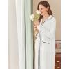 Ekouaer Zipper Robes for Women Long Waffle Knit Bathrobe Lightweight Long Sleeves Robe Soft Sleepwear with Pockets S-XXL(White)