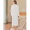 Ekouaer Zipper Robes for Women Long Waffle Knit Bathrobe Lightweight Long Sleeves Robe Soft Sleepwear with Pockets S-XXL(White)