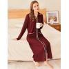 Ekouaer Zipper Robes for Women Long Waffle Knit Bathrobe Lightweight Long Sleeves Robe Soft Sleepwear with Pockets S-XXL(Wine Red)