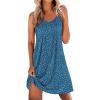 Ekouaer Nightgowns for Women Sleeveless Sleep Shirt Tank Night Gown V Neck Chemise Pleated Night Shirt Soft Sleep Dress(Dog Footprints)