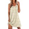 Ekouaer Nightgowns for Women Sleeveless Sleep Shirt Tank Night Gown V Neck Chemise Pleated Night Shirt Soft Sleep Dress(Floral Yellow)