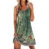 Ekouaer Nightgowns for Women Sleeveless Sleep Shirt Tank Night Gown V Neck Chemise Pleated Night Shirt Soft Sleep Dress(Green Floral)