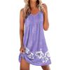 Ekouaer Nightgowns for Women Sleeveless Sleep Shirt Tank Night Gown V Neck Chemise Pleated Night Shirt Soft Sleep Dress(Purple Flowers)
