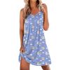 Ekouaer Nightgowns for Women Sleeveless Sleep Shirt Tank Night Gown V Neck Chemise Pleated Night Shirt Soft Sleep Dress(Starry Dreams With Bears)