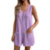 Ekouaer Rompers for Women Summer Shorts Loose Jumpsuit Waffle Casual 2026 Beach Outfits Vacation Clothes(Lilac)