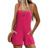 Ekouaer Summer Rompers for Women Floral Beach Sleeveless Shorts Overalls Boho Outfits 2026 Jumpsuit With Pockets(Rose)