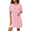 Ekouaer Women Zip Up Robe Lightweight Housecoats with Pockets Knee Length Short Bathrobes Soft Nightgown S-3XL(Pink)