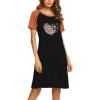 Ekouaer Womens Nightgown Short Sleeve Night Dress Printed Sleepwear Soft Sleep Shirt S-3XL(Leopard Print Love)