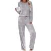 Ekouaer Womens Pajama Sets 2 Piece Sleepwear Soft Pajamas Long Sleeve Pjs Comfy Loungewear S-XXL(Pink Star)