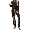 Ekouaer Womens Pajamas Set Long Sleeve Christmas PJ Sets Soft Lounge Set for Women Sleepwear Joggers with Pockets(Orange Pumpkin)