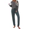 Ekouaer Womens Pajamas Set Long Sleeve Christmas PJ Sets Soft Lounge Set for Women Sleepwear Joggers with Pockets(Stars)