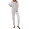 Ekouaer Womens Pajamas Set Long Sleeve Christmas PJ Sets Soft Lounge Set for Women Sleepwear Joggers with Pockets(Stripe)