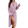 Ekouaer Womens Robe Long Bathrobe Lightweight Soft Knit Kimono Robes Ladies Casual Sleepwear S-3XL(Purple)