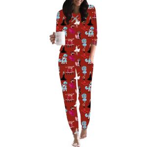 Ekouaer Pajamas For Women Comfy Long Sleeve Jogger Set Lounge Pjs Set With Pockets(Christmas Dance Girl)