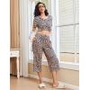 Ekouaer 2 Pack: Women’s Pajamas Set Short Sleeve Sleepwear Capri Pants Pjs Soft Loungewear with Pockets(Black / Leopard)