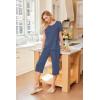 Ekouaer 2 Pack: Women’s Pajamas Set Short Sleeve Sleepwear Capri Pants Pjs Soft Loungewear with Pockets(Blue Stripe/Navy Dots)