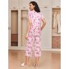 Ekouaer 2 Pack: Women’s Pajamas Set Short Sleeve Sleepwear Capri Pants Pjs Soft Loungewear with Pockets(Butterfly / Gray Stripe)
