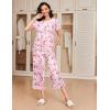 Ekouaer 2 Pack: Women’s Pajamas Set Short Sleeve Sleepwear Capri Pants Pjs Soft Loungewear with Pockets(Butterfly / Gray Stripe)