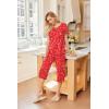 Ekouaer 2 Pack: Women’s Pajamas Set Short Sleeve Sleepwear Capri Pants Pjs Soft Loungewear with Pockets(Green/Red Christmas Print)