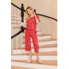 Ekouaer 2 Pack: Women’s Pajamas Set Short Sleeve Sleepwear Capri Pants Pjs Soft Loungewear with Pockets(Green/Red Christmas Print)