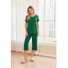 Ekouaer 2 Pack: Women’s Pajamas Set Short Sleeve Sleepwear Capri Pants Pjs Soft Loungewear with Pockets(Green/Red Christmas Print)