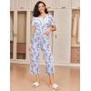 Ekouaer 2 Pack: Women’s Pajamas Set Short Sleeve Sleepwear Capri Pants Pjs Soft Loungewear with Pockets(Leopard /Butterfly Print)