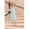 Ekouaer 2 Pack: Women’s Pajamas Set Short Sleeve Sleepwear Capri Pants Pjs Soft Loungewear with Pockets(Leopard/Daisies)