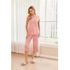 Ekouaer 2 Pack: Women’s Pajamas Set Short Sleeve Sleepwear Capri Pants Pjs Soft Loungewear with Pockets(Leopard/Daisies)