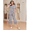 Ekouaer 2 Pack: Women’s Pajamas Set Short Sleeve Sleepwear Capri Pants Pjs Soft Loungewear with Pockets(Navy Star / Coffee)