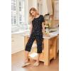 Ekouaer 2 Pack: Women’s Pajamas Set Short Sleeve Sleepwear Capri Pants Pjs Soft Loungewear with Pockets(Red/Black Star)