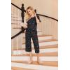 Ekouaer 2 Pack: Women’s Pajamas Set Short Sleeve Sleepwear Capri Pants Pjs Soft Loungewear with Pockets(Red/Black Star)