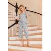 Ekouaer 2 Pack: Women’s Pajamas Set Short Sleeve Sleepwear Capri Pants Pjs Soft Loungewear with Pockets(Rose Red/Grey Stars)