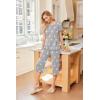 Ekouaer 2 Pack: Women’s Pajamas Set Short Sleeve Sleepwear Capri Pants Pjs Soft Loungewear with Pockets(Rose Red/Grey Stars)