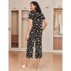 Ekouaer 2 Pack: Women’s Pajamas Set Short Sleeve Sleepwear Capri Pants Pjs Soft Loungewear with Pockets(Wine Red / Floral)