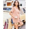 Ekouaer 3 Pack Maternity Shirts Short Sleeve Split Side Pregnancy Tops Casual Pregnant Tunic Blouse(Pink/Grey/Black)