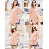 Ekouaer 3 Pack Maternity Shirts Short Sleeve Split Side Pregnancy Tops Casual Pregnant Tunic Blouse(Pink/Grey/Black)