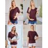 Ekouaer 3 Pack Maternity Shirts V Neck Dolman Sleeve Side Ruched Pregnancy Tops Tunic Blouse(A Grey/Burgundy/Brick Red)
