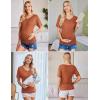 Ekouaer 3 Pack Maternity Shirts V Neck Dolman Sleeve Side Ruched Pregnancy Tops Tunic Blouse(A Grey/Burgundy/Brick Red)
