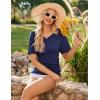 Ekouaer 3 Pack Maternity Shirts V Neck Dolman Sleeve Side Ruched Pregnancy Tops Tunic Blouse(Black/Blue/Grey)