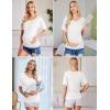 Ekouaer 3 Pack Maternity Shirts V Neck Dolman Sleeve Side Ruched Pregnancy Tops Tunic Blouse(Black/White/Blue)