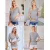 Ekouaer 3 Pack Maternity Shirts V Neck Dolman Sleeve Side Ruched Pregnancy Tops Tunic Blouse(Grey/Black/Army Green)