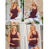 Ekouaer 3 Pack Women Maternity Tank Tops Ruch Side Basic Shirts Summer Postpartum Tops Sleeveless Pregnancy Workout Clothes(Black/Army Green/Dark Red)